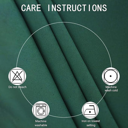 LEMOMO Dark Green Blackout Curtains/42 x 84 Inch/Set of Two Panels Grommet Bedroom Curtains