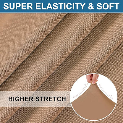 Smiry Printed Couch Cushion Covers, Stretch Soft Couch Covers for Sofa, Washable Non-Slip Sofa Slipcover Furniture Protector for Indoor and Outdoor (Large, Camel)