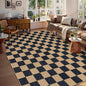 Lahome Colette Checkered Easy Jute 8x10 Rug, Washable Rugs for Living Room Office, Farmhouse Neutral Non Slip Non Shedding Stain Resistance Indoor Outdoor Carpet for Balcony Patio Classroom
