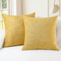 CaliTime Throw Pillow Covers Decorative 18 X 18 Inches Pack of 2 Cozy Chenille Cushion Cases for Couch Sofa Bed Living Room Home Gold