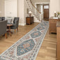 Washable Runner Rug 2.5x16, Non-Slip Long Kitchen Mats for Floor, Vintage Rug for Entryway, Soft Hallway Runner for Dining Room, Bedroom, Living Room(Blue/Red,2.5'x16')