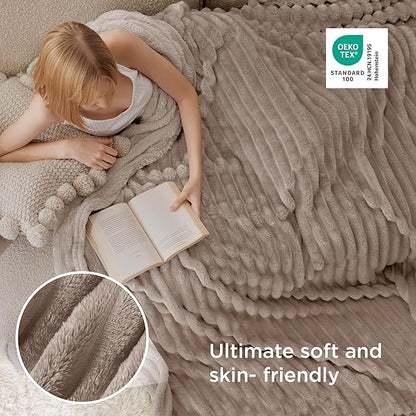 Bedsure GentleSoft Light Brown Full Blanket for Couch - Cozy Soft Blankets for Women, Cute Small Fleece Throws for Girls, Birthday Gifts for Women Decor Gifts for Mom, 84x90 Inches