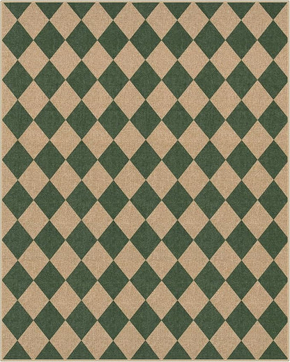 Lahome Colette Checkered Washable Rugs 8x10, Easy Jute Rug for Living Room Patio, Farmhouse Neutral Indoor Outdoor Carpet Non Slip Non Shedding Floor Carpet for Office Deck Backyard
