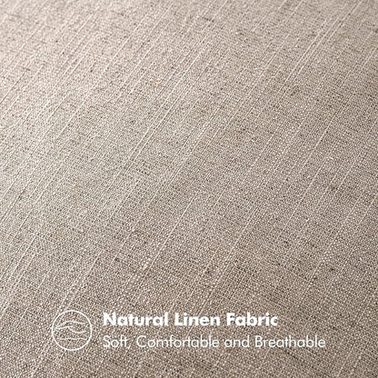 MIULEE Decorative Linen Euro Sham Pillow Covers 24x24 Inch Natural Linen Boho Farmhouse Neutral Couch Throw Pillows for Bed Pack of 2 Accent Modern Pillowcase Sofa Livingroom Home Decor