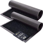 Sierra Concepts 2-Pack Front Door Mat Ribbed Black - Indoor Outdoor Floor Doormat Entryway Welcome Mats - Entrance Shoe Scraper, Entry Inside Outside Garage, 30" x 17"