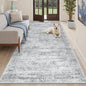 Hallway Runner Rug 4x8 Wide: Washable Thin Runners for Hallways Entry, Non Slip Soft Vintage Kitchen Area Rugs for Living Room Bedroom Dining Room Foyer (Grey, 4x8)