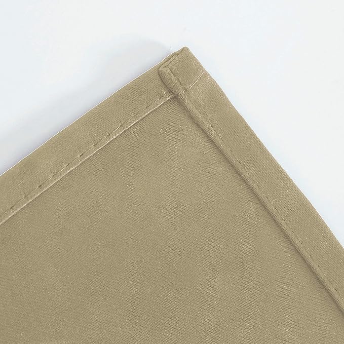 LEMOMO Beige Blackout Curtains 34 x 63 Inch Length/Set of 2 Curtain Panels/Thermal Insulated Room Darkening Blackout Curtains for Bedroom