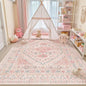 zesthome 8x12 Area Rugs for Girls Bedroom, Low Pile Machine Washable Rugs, Vintage Large Pink Rugs, Stain Resistant Nursery Room Rug, Baby Crawling Rug (Pink/Blue,8'x12')