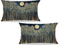 Rustic William Morris Inspired Night Forest Green Moon Decor Pillow Covers 12x20 Set of 2,Vintage Botanical Nature Landscape Decorative Throw Pillow Covers for Home Bedroom Living Room