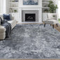 8x10 Area Rugs for Living Room Rug Washable: Abstract Large Rug for Dining Room Bedroom Carpet Non Slip 8 by 10 Indoor Modern Nursery Home Office Black