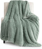 Bedsure GentleSoft Fuzzy Sherpa Faux Fur Twin Blanket Sage Green Cozy Gifts for Women Men, Soft Fleece Plush Warm Minky Thick Blanket Twin Size for Bed, Dorm Essentials Sage Room Decor Gifts, 60x80