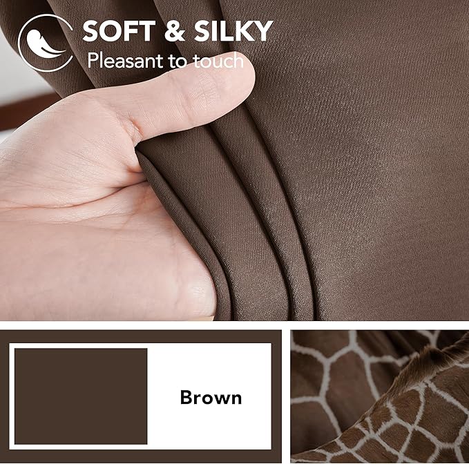 Deconovo Blackout Curtains, Thermal Insulated, W52 x L54 2 Panels, Back Tab, Machine Washable, Room-Darkening Drapes for Bedroom/Living Room Brown