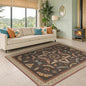 Washable Living Room Area Rug 5x7, Ultra Soft Carpet for Bedroom, Dining Room, Vintage Farmhouse Home Décor, Low Pile Non Slip Stain Resistant Rug (Brown & Orange)
