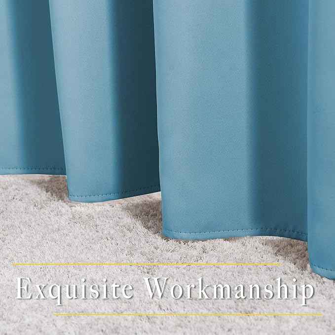 NICETOWN Blackout Curtains and Drapes - Energy Saving Thermal Insulated Solid Grommet Blackout Draperies for Sliding Glass Door/Patio (1 Pair, W80 x L84, Teal Blue)