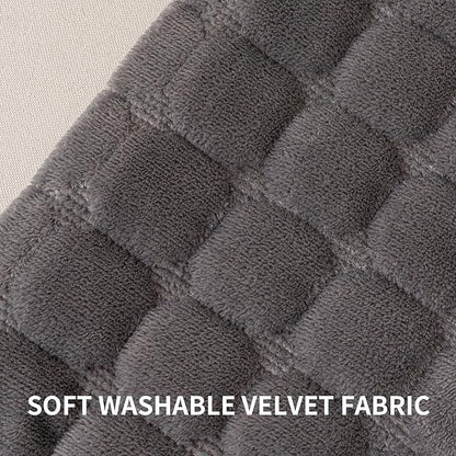 Velvet Throw Pillow Covers(Pack of Two, Dark Grey) 12×20 Inch Decorative Pillows Cover Neutral Soft Chenille Couch Pillows with Zipper Aesthetic for Living Room and Bedroom