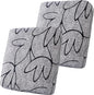 Smiry Printed Couch Cushion Covers, Stretch Soft Couch Covers for Sofa, Washable Non-Slip Sofa Slipcover Furniture Protector for Indoor and Outdoor (2 Pack, Grey and Black)