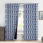 Beauoop 100% Blackout Curtains 96 Inches Long 2 Panels for Bedroom Living Room Blue Moroccan Geo Room Darkening Thermal Insulated Soundproof Rod Pocket Back Tab Window Treatments Drapes, 50x96