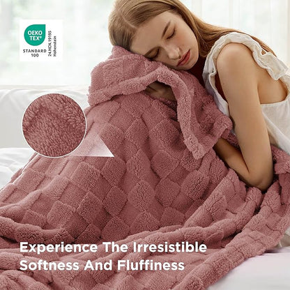 Bedsure GentleSoft Dusty Pink Throw Blanket for Couch - Super Soft Cozy Blankets Gifts for Women Kids Girls, Cute Small Fleece Throws for Bedroom Home Decor, 50x70 Inches