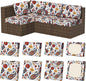 8Pcs Stretch Patio Cushion Covers, Outdoor Couch & Sofa Replacement Slipcovers for Patio Furniture Cushion Covers, Washable Reusable Furniture Protector