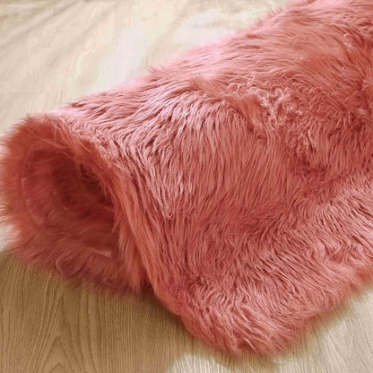 Goolela Pink Area Rug 9x12 Fluffy Fuzzy Furry Rug for Girls Bedroom Faux Sheepskin Fur Shaggy Soft Luxury Rectangle