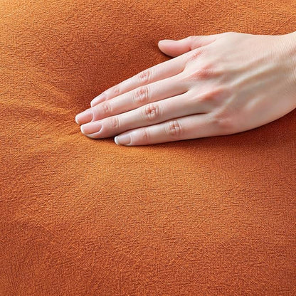 MIULEE Decorative Throw Pillow Covers Neutral Linen Fringe Throw Pillows Euro Shams Set of 2 Orange Boho Farmhouse Cushion Covers for Couch Sofa Bed Living Room Spring Home Decor 22x22 Inch