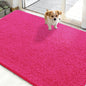 OLANLY Dog Door Mat for Muddy Paws 50x30, Absorbs Moisture and Dirt, Absorbent Non-Slip Washable Doormat, Quick Dry Chenille Mud Mat for Dogs, Entry Indoor Entryway Carpet for Inside Floor, Hot Pink