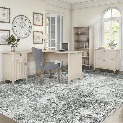 XLUEZ 6x9 Area Rugs for Living Room, Washable Modern Abstract Large Area Rug Neutral Soft Non Slip Kids Rug Stain Resistant Indoor Carpet for Bedroom Nursery Dining Room Playroom(Grey, 6'x9')