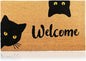 Welcome Cats - 24"x36" - Coir Door Mat with Heavy Duty Backing - Welcome Mats for Entryway, Porch - Anti-Slip PVC & Coconut Fiber Surface - Natural Home Accessories, Minimalist Original Design