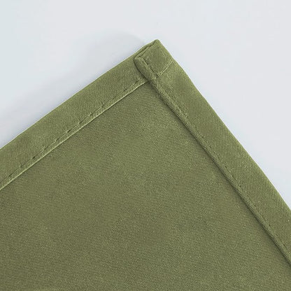LEMOMO Olive Green Thermal Blackout Curtains/38 x 63 Inch/Set of 2 Panels Room Darkening Curtains for Bedroom