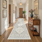 Carpet Runners for Hallway 12ft, Non-Slip Long Bathroom Rugs Runner for Kitchen, Living Room, Bedroom, Soft Vintage Washable Rug for Entryway, Thin Floor Mat for Dining Room(Beige,2.5'x12')