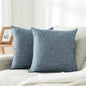 HPUK Linen Throw Pillow Covers Pack of 2, 20x20 Inch Accent Cushion Covers for Living Room, Bedroom, Decorative Solid Color Pillow Covers for Couch, Sofa, Chair, Blue