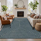 Latte&Fog 5x7 Area Rugs for Living Room Bedroom, Blue Modern Abstract Washable Rug, Boho Non Slip Low Pile Carpet for Indoor Dining Room, Dorm, Classroom, College Dorm, Farmhouse and Kids Room - Blue