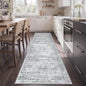 Kitchen Runner Rug Non Slip - 2.5 x 8 Runners for Hallways, Entryway, Bedroom, Washable Runner Rugs for Bathroom, Laundry Room, Low Pile Soft Vintage Area Rug(2.5'x8', Grey/Ivory)