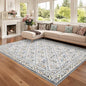 GarveeHome Living Room Rug 5x7 Rug Machine Washable Stain Resistant Area Rug Non Slip Floral Vintage Low Pile Rugs for Living Room, Bedroom, Farmhouse, Dining Room, Kids PlayroomGrey Beige