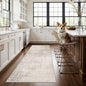 3x7 Washable Hallway Runner Rug: Abstract Stain Resistant Kitchen Rug Farmhouse Ultra Soft Bathroom Bedroom Entryway Printed Floor Mat Thin Non-Slip Carpet for Living Room Laudry(3x7,Beige/Cream)