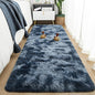 Tepook Fluffy Runner Rugs for Bedroom Aesthetic 2x6 Feet, Shag Soft Bedside Rug with Non-Slip Bottom, Fuzzy Plush Carpet for Room, Hallway Rug for Nursery Dorm Indoor Home Decor, Tie-dye Dark Blue