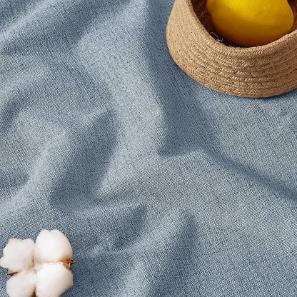 RYB HOME Smoky Blue 100% Blackout Linen Curtains 72 inch Long, Thermal Insulated & Privacy Assurd Drapes for Bedroom/Office/Nursery, Rod Pocket & Back Tab Window Treatment, W52 X L72, 2 Panels