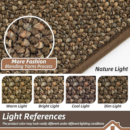 BEQHAUSE Kitchen Rugs and Mats 2PCS, Non-Slip Kitchen Mats for Floor, Absorbent and Stain Resistant Kitchen Runner, Machine Washable Rugs for Kitchen, Laundry & Sink, 20"x32"+20"x48", Brown