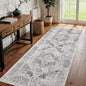 3x8 Washable Hallway Runner Rug - Non Slip Kitchen Runner Rugs with Rubber Backing Vintage Low-Pile Carpet Runners for Entryway Dining Room Laundry Room Home Decor (Distessed Grey)