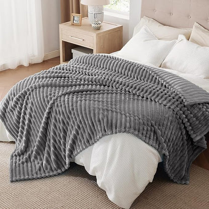 Bedsure GentleSoft Frost Gray Full Blanket for Bed - Cozy Soft Blankets for Women, Cute Large Throws for Girls, 84x90 Inches