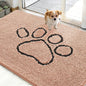 OLANLY Dog Door Mat for Muddy Paws 48x30, Paw Print Design, Absorbs Moisture and Dirt, Absorbent Non-Slip Washable Doormat, Quick Dry Chenille Mud Mat for Dogs, Entry Indoor Entryway Carpet, Peach