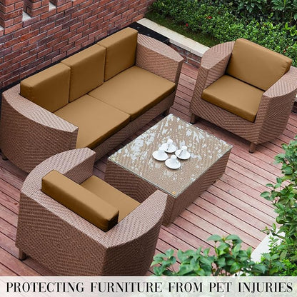 Outdoor Cushion Covers Set,12PCS Patio Furniture Couch Seat Slipcovers, Replacement for Sofa Sectional Chair(Cover，Only)