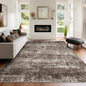 LEPEII 5x7 Area Rugs, Abstract Rugs for Living Room, Indoor Non-Slip Washable Rug for Bedroom, Dining Room, Low Pile Home Decor Neutral Area Rug-Brown/Multi