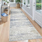 Rug Runners for Hallways Non Slip - 2x8 Runner Rug for Bedroom, Washable Runner with Rubber Backing, Soft Low-Pile Carpet for Kitchen, Laundry, Bathroom (2'x8', Blue/Brown/Ivory)