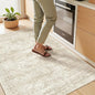 3x4 Washable Area Rug for Entryway, Soft Kitchen Rugs Non Slip for Dining Room, Vintage Abstract Living Room Rug, Thin Area Rugs Indoor for Bedroom, Kids Room Decor(3'x4', Beige/Ivory)