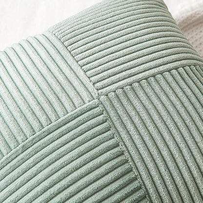 MIULEE Greyish Green Decorative Throw Pillow Covers 18x18 Inch for Couch Bed Sofa Spring Decor Pack of 2 Boho Farmhouse Throw Pillows Soft Cross Corduroy Patchwork Textured Cushion Cases