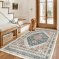 Madane Area Rug 3x5, Entryway Washable Vintage Runners Bedroom Non Slip Indoor Kitchen Runner for Living Room Laundry Room Playroom Soft Non-Slip Area Rugs, Navy Blue