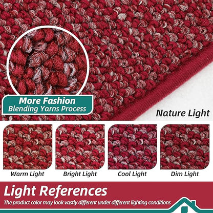 BEQHAUSE Kitchen Runner Rugs 24"x60", Non-Slip Kitchen Mats for Floor, Super Absorbent and Stain Resistant Kitchen Rug, Machine Washable Rugs for Kitchen, Hallway, Laundry & Sink, Red