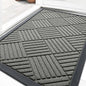 OLANLY Front Door Mat Outside Entrance 29.5x17, Absorbent, Heavy Duty Sturdy Natural Rubber Doormat Indoor Outdoor, Stain Fade Resistant, Non-Slip Low Profile Floor Mat Entryway, Modern Gray Diamond