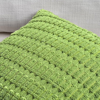 Fancy Homi 4 Packs Boho Lime Green Decorative Throw Pillow Covers 18x18 Inch for Couch Bed Sofa, Rustic Modern Farmhouse Home Decor, Soft Plush Corduroy Cute Square Cushion Case 45x45 cm